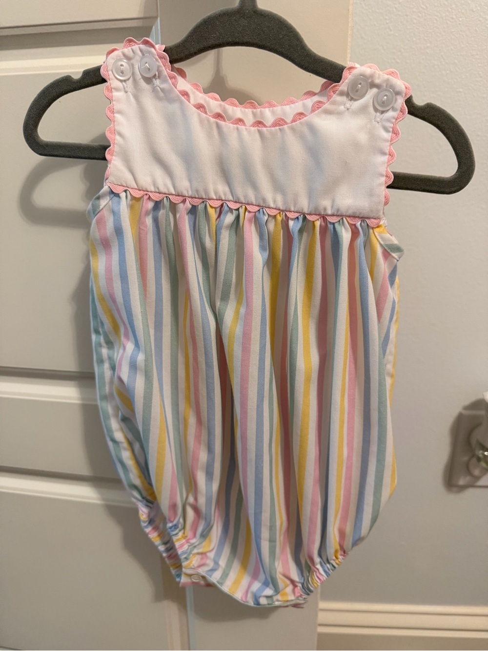 Pastel Stripe Baby Bubble Romper
